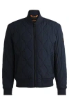 Hugo Boss Water-repellent Jacket With Onion Quilting In Dark Blue
