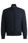 Hugo Boss Water-repellent Jacket With Onion Quilting In Dark Blue