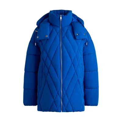 Hugo Boss Water-repellent Jacket With Seasonal Quilting In Blue