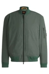 Hugo Boss Water-repellent Jacket With Zipped Sleeve Pocket In Green