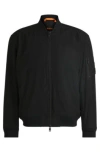Hugo Boss Water-repellent Jacket With Zipped Sleeve Pocket In Black