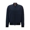 Hugo Boss Water-repellent Jacket With Zipped Sleeve Pocket In Blue