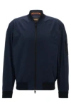 Hugo Boss Water-repellent Jacket With Zipped Sleeve Pocket In Dark Blue