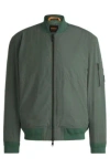 Hugo Boss Water-repellent Jacket With Zipped Sleeve Pocket In Light Green