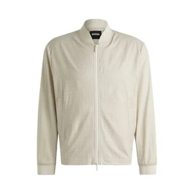 Hugo Boss Water-repellent Packable Jacket With Two-way Zip In White