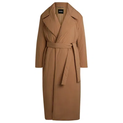 Hugo Boss Water-repellent Padded Coat With Tie-up Belt