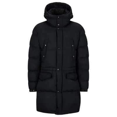 Hugo Boss Water-repellent Padded Jacket With Hood In Black