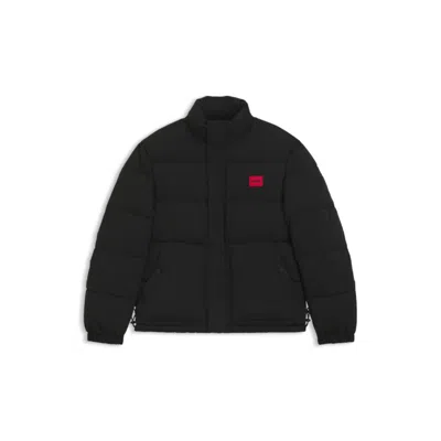 Hugo Boss Water-repellent Padded Jacket With Logo Patch In Black