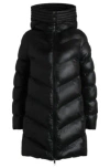 Hugo Boss Water-repellent Padded Parka Jacket With Polished Trims In Black