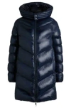 Hugo Boss Water-repellent Padded Parka Jacket With Polished Trims In Blue