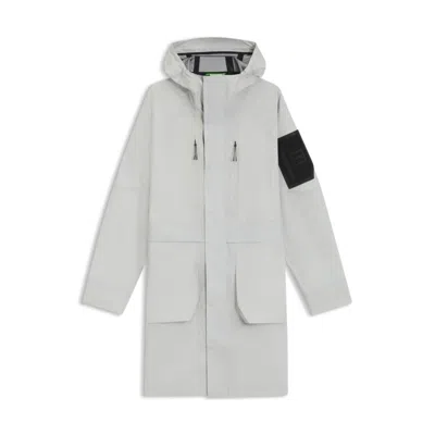 Hugo Boss Water-repellent Parka Jacket With Sealed Seams In Gray