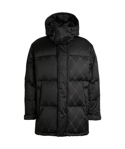 Hugo Boss Water-repellent Parka Jacket With Signature Jacquard In Black