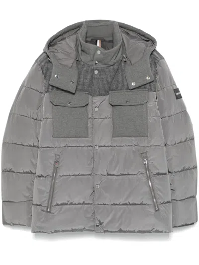 Hugo Boss Water-repellent Puffer Jacket In Grey