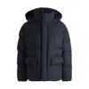 Hugo Boss Water-repellent Puffer Jacket With Double B Monogram In Blue