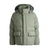 Hugo Boss Water-repellent Puffer Jacket With Double B Monogram In Green
