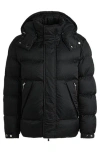 Hugo Boss Water-repellent Puffer Jacket With Micro Monograms In Black