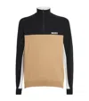 Hugo Boss Water-repellent Quarter-zip Sweatshirt In Black