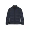 Hugo Boss Water-repellent Quilted Field Jacket With Packable Hood In Blue