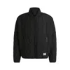 Hugo Boss Water-repellent Quilted Jacket With Logo Badge In Black