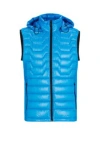 Hugo Boss Water-repellent Regular-fit Gilet With Signature Quilting In Light Blue