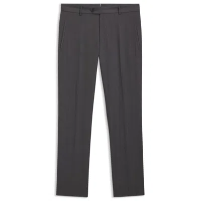 Hugo Boss Water-repellent Regular-fit Trousers In Virgin Wool In Black