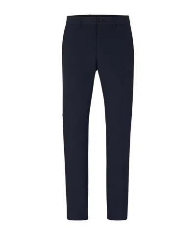 Hugo Boss Water-repellent Tapered Trousers In Black