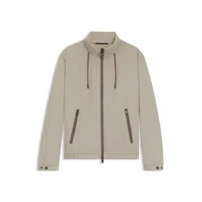 Hugo Boss Water-repellent Windbreaker With Packable Hood In Gray