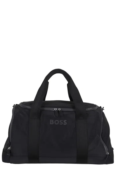 Hugo Boss Waterproof Black Holdall With Adjustable Shoulder Strap
