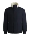 Hugo Boss Water-repellent Jacket With Faux-fur Collar In Black