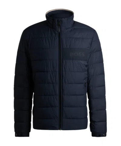 Hugo Boss Waterproof Regular-fit Cotton Suit In Black