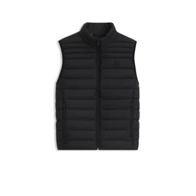 Hugo Boss Water-repellent Vest With Logo Patch In Blue