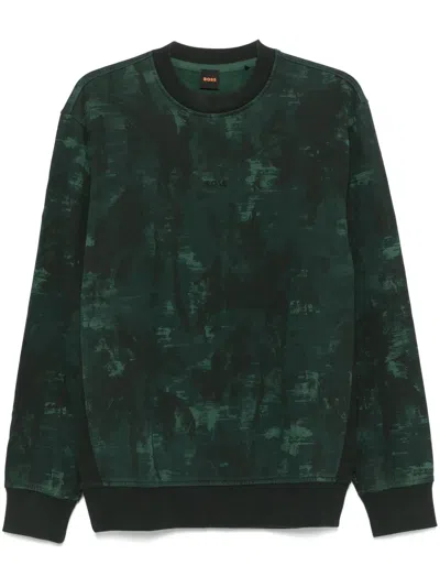 Hugo Boss We Jungle Sweatshirt In Green