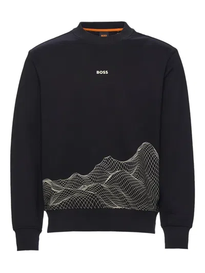 Hugo Boss We Surface Sweatshirt In Black