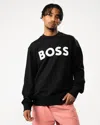 Hugo Boss Relaxed-fit Cotton-terry Sweatshirt With Rubber-print Logo