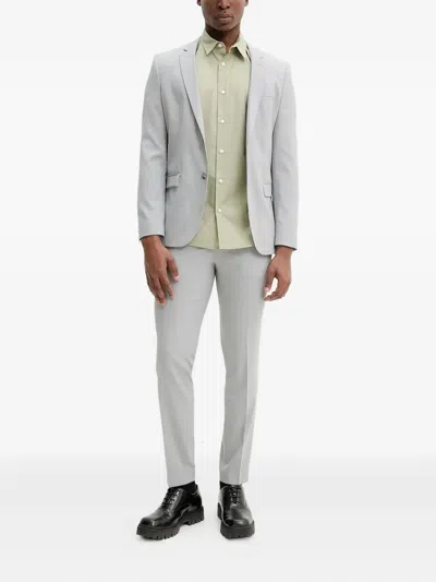 Hugo Boss Welt-pockets Single-breasted Suit In Gray