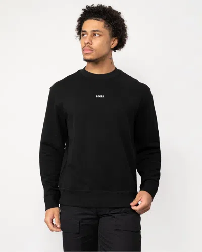 Hugo Boss Wesmallcrew Mens Sweatshirt In Black