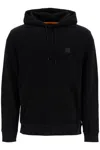 Hugo Boss Cotton-terry Hoodie With Logo Patch In Black