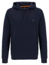 Hugo Boss Cotton-terry Hoodie With Logo Patch In Black