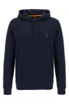 Hugo Boss Cotton-terry Hoodie With Logo Patch In Blue