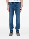Hugo Boss Whiskering-effect Jeans In Blue