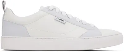 Hugo Boss White & Gray Cupsole Faux-leather Sneakers In 124-open White