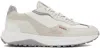 Hugo Boss White & Gray Mixed Material Sneakers In White 100