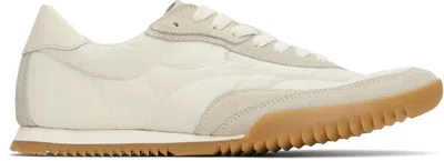 Hugo Boss White & Taupe Low-profile Suede Trim Sneakers In 122-open White