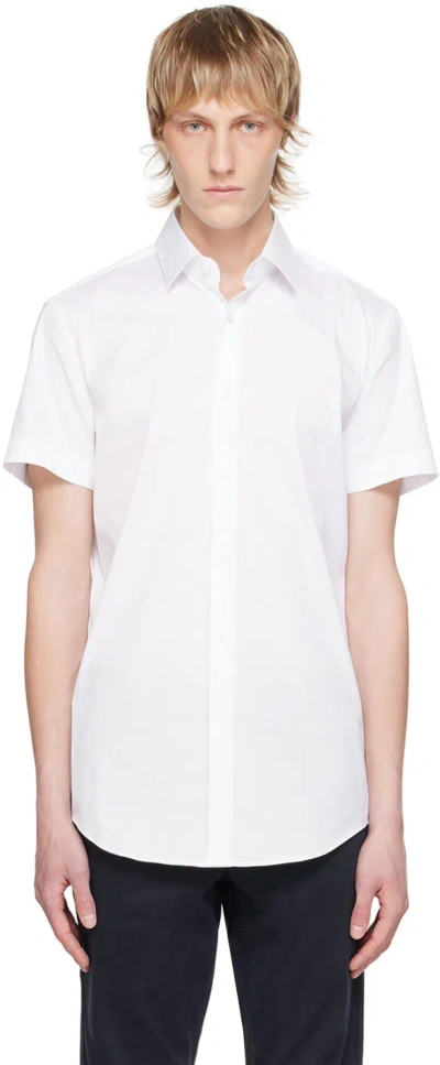 Hugo Boss White Button Shirt In 100-white