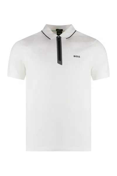 Hugo Boss White Cotton Blend T-shirts And Polos