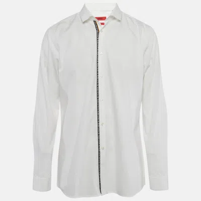 Pre-owned Hugo Boss White Cotton Extra Slim Fit Erondo Shirt Xxl