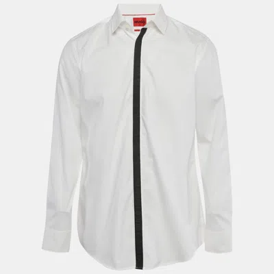 Pre-owned Hugo Boss White Cotton Slim Fit Keidi Shirt Xl