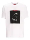 Hugo Boss Cotton Jersey T-shirt With Mixed-print Logo In Neutral