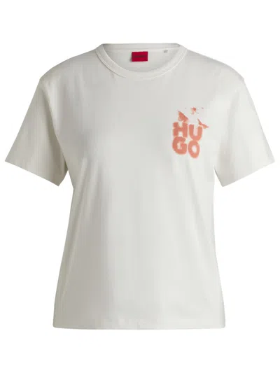 Hugo Boss White Crewneck Logo T-shirt