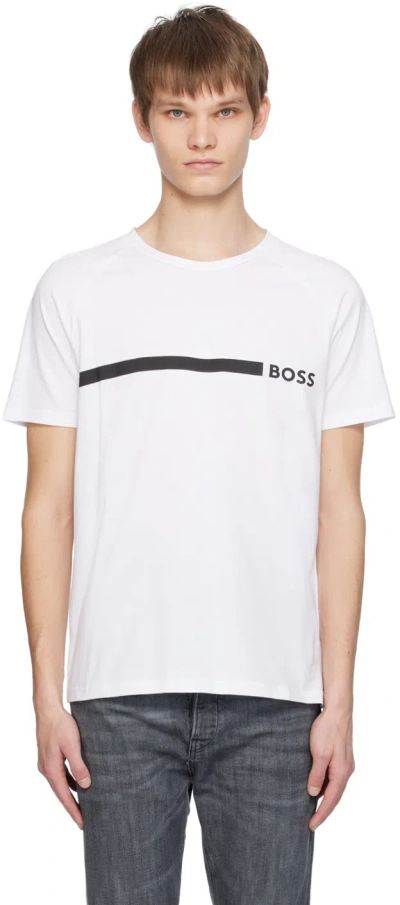Hugo Boss White Crewneck T-shirt In 100-white